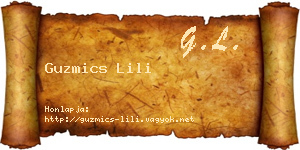 Guzmics Lili névjegykártya
