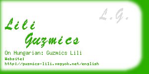 lili guzmics business card